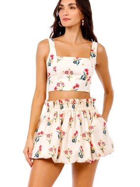 Agua Bendita Set Kosia crop Top & Brenda balloon skitt NWT Large